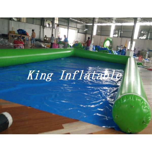 100m Long Double Lane Inflatable Slip N Slide Green Blue With Logo Printing