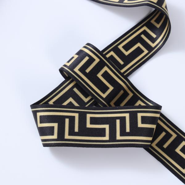 Factory custom print logo polyester webbing elastic band printing tape for sewing underwear custom waist band