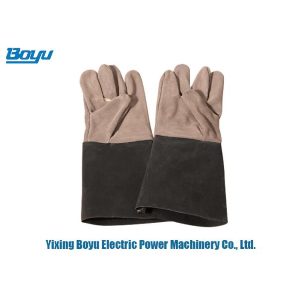 Buy Cowhide Transmission Line Stringing Tools Spark Resistant Welding Gloves 36cm at wholesale prices