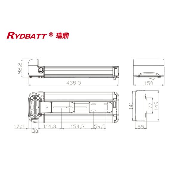 RYDBATT SSE-004(48V) Lithium Battery Pack Redar Li-18650-13S4P-48V 10.4Ah For Electric Bicycle Battery