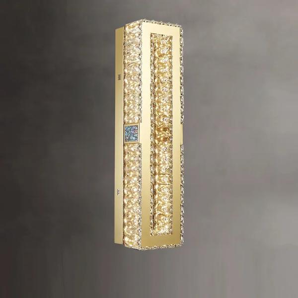 Rustproof Contemporary Gold Crystal Wall Sconce Lighting Electroplating Polishing