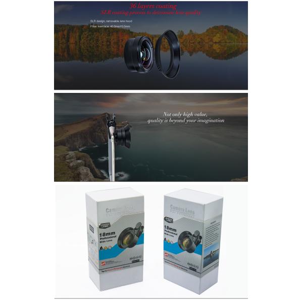 18mm Anamorphic Camera Lens , Super Wide 2x Anamorphic Lens For Cell Phone Photography