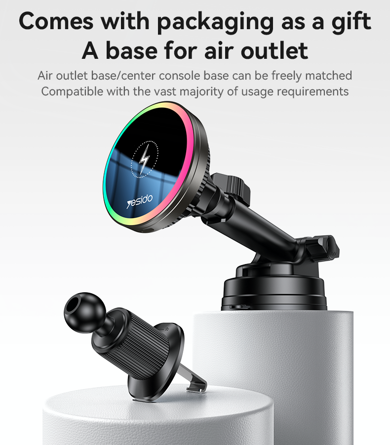 15W Fast Charging Magnetic Wireless Charger with 360° Magnetic Rotation and N52