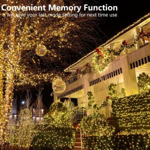 IP65 Warm White Indoor Fairy Lights With Remote 8 Modes Memory Timer Plug In For