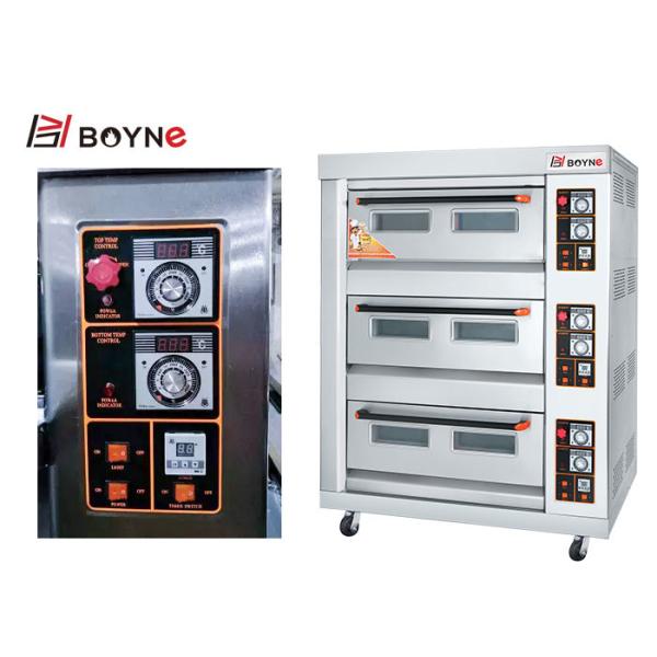 Commercial Durable Stainless Steel Gas Oven Three Deck Six Trays Bread Oven For Cake Shop