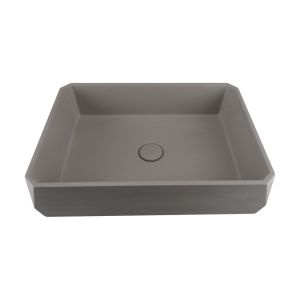 China Taupe Clay Counter Top Table Concrete Wash Basin Matte Finish on sale