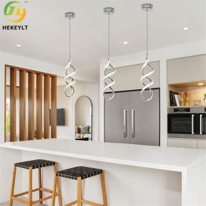 LED Modern Nordic Pendant Light Chrome Geometric Aluminum