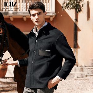 Customized Designs Wool / Silk Autumn Winter Men's Slim Fit Long Windbreaker