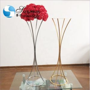 Simple Table Wedding Flower Stand Arrangement Silver Wedding Centerpieces 100cm