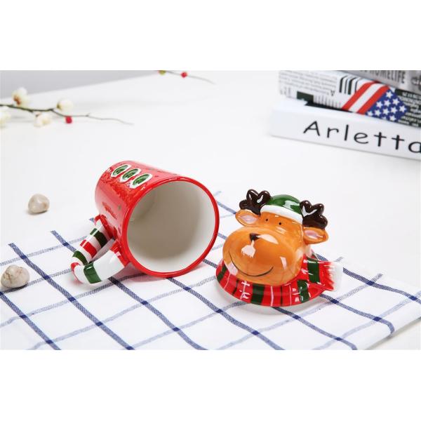 Cartoon Three Dimensional 400ml Christmas Ceramic Mugs
