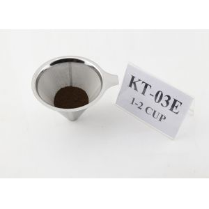 LFGB Standard Paperless Coffee Dripper With Handle , Stainless Steel Coffee Cone