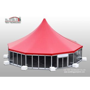 China Aluminum High Peak Multi sides Luxury Wedding Tents With Glass ABS Walls on sale