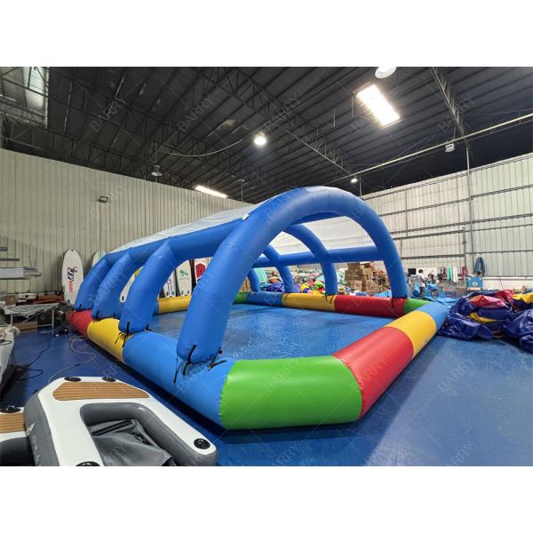Buy Kids Inflatable Swimming Pool with Cover 10x8x3.5ft PVC at wholesale prices