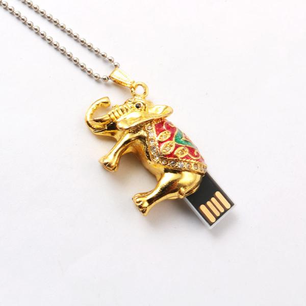 Elephant Jewelry Shaped Crystal Usb Drive Hidden Inside Memory 64gb