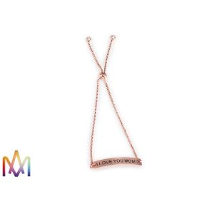 1mm Thickness Adjustable BoxChain Womens Engraved Bracelets