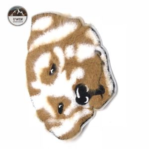 Animals Dog Design Chenille Patches No Minimum Handmade Brown / White Color