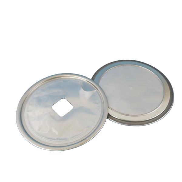 401# 99mm Round Shape Peel Lid For Coffee Can Aluminum Foil Lid With One Way Valve