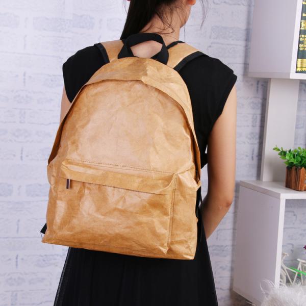 Dupont Washable Paper Backpacks Waterproof Kraft Paper Backpacks With Custom