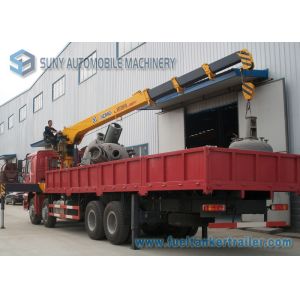 Right Hand Drive HOWO 8 X 4 12 Ton Crane Mounted Truck With Half Row Cab