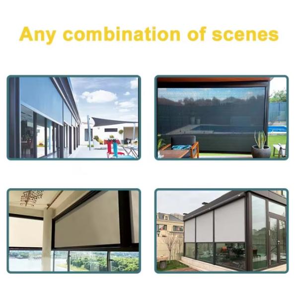 Shutters Gazebo Roof Sunroom Balcony Shade Pavilion Patio Electric Garden Outdoor Aluminum Leisure Porch Sheds