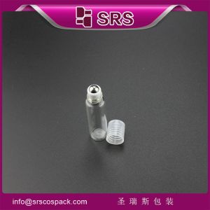 wholesale luxury oil bottles with steel ball glass roll on