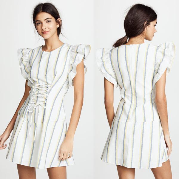 Buy Woman Dress Summer 2018 Striped Casual Designer Womens Dresses at wholesale prices