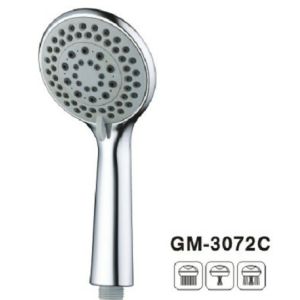 Smoothy Rotation Thumb Tab Polished Hand Round Chrome Shower Head Three Function