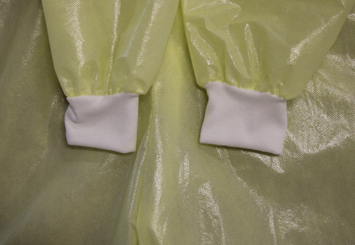 PP+PE 50GSM Breathable Waterproof Anti-static Disposable Medical Clothing Polyester Thread Rib-knitted Cuffs&Ankles