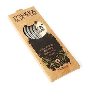 wholesale Custom Printed Stainless Steel Straws kraft Paper Box