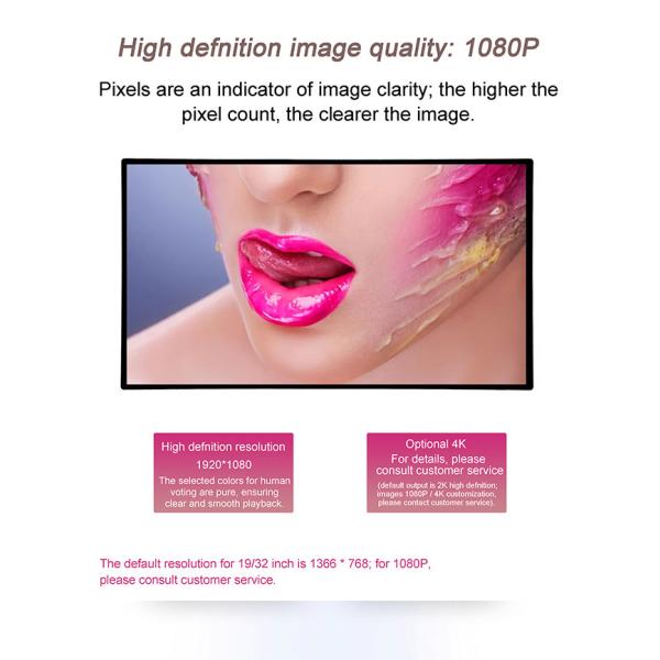 High Resolution Media Screen 43 Inch Wall Mount Digital Signage Advertising Player