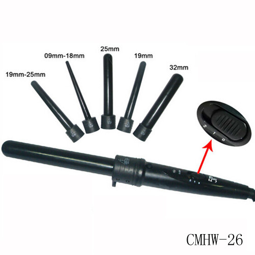 Buy 5 in 1 Black interchangeable Hair curling wand barrel-Hair Tools at wholesale prices
