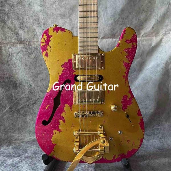 Custom Flamed Maple neck alder body HSH pickup locking tuner stainless steel fret reverse headstock aged relic Electric