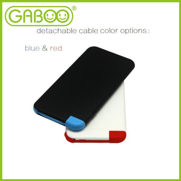 HG-C0402 power bank with detachable micro cable or detachable iPhone 6 cable