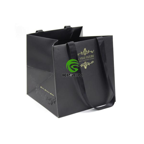 Buy Storage Flower Ribbon Handle Gift Bags Custom Printing Strong Paper Carrier Bags at wholesale prices