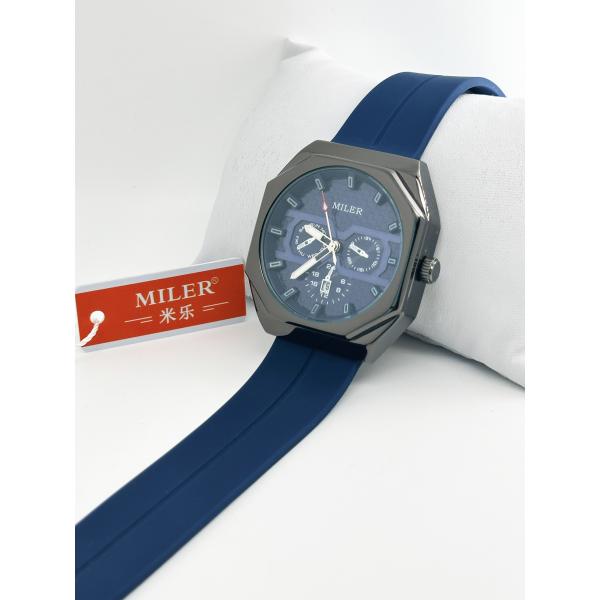 Custom Logo Miler Fashion Chronograph Quartz Men's Watch Big Dial Silicone Casual Personality Wristwatch Luxury Sports Watch