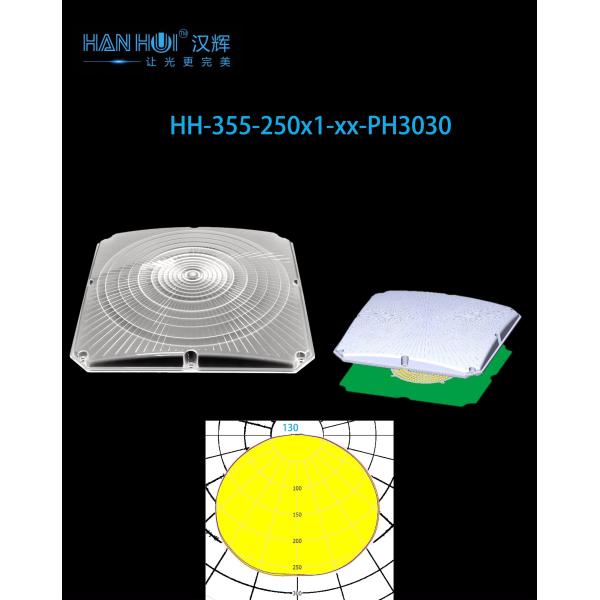 Buy T5 Degree Available 255.44×255.44×35.09mm 250×1 2835LEDs Enhanced Luminosity Anti-Glare Oil Station Lighting Lens at wholesale prices