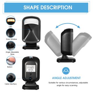 2D 0.3kg H717 Desktop Barcode Scanner