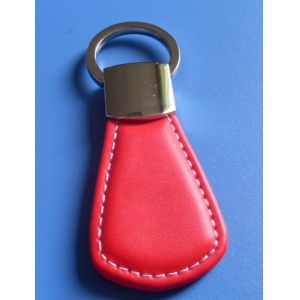 Red color PVC OEM personalized leather keychains