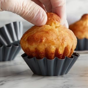 Foodservice NSF Telfon Nonstick Aluminium Cupcake Mould Mini Fluted Brioche Cake