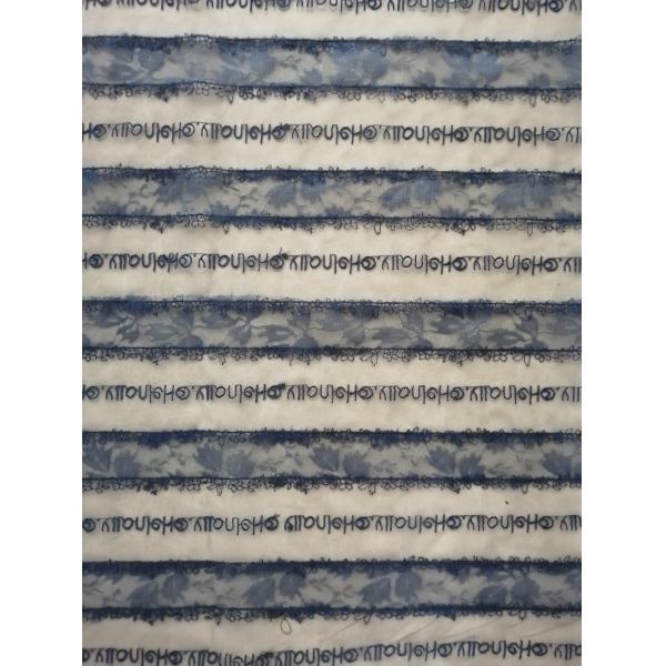 Buy Navy Letter Crochet Lace Fabric at wholesale prices