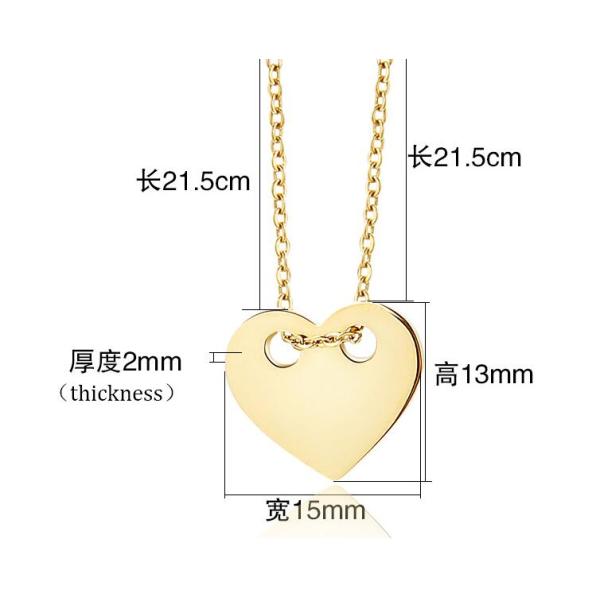 Heart Pendant Necklace Fashion Jewelry for Women Stainless Steel Necklace