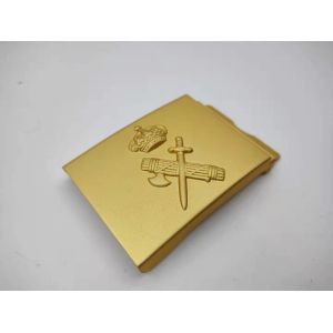 Gold Plating Military Style Belt Buckle With Customized Pattern