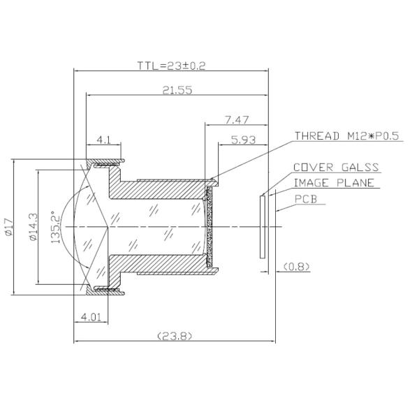 Buy 1/1.8" 4 mm  wide angle S mount lens , 12megapixel , HFOV 125 degree, F2.0, good for Aptina MT9P031,CCL118040MP at wholesale prices