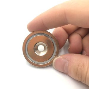 N35 strong round base neodymium countersink hole pot magnet