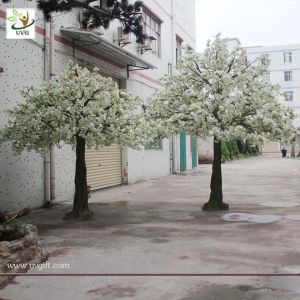 UVG wedding stage decoration use indoor white artificial cherry blossom trees