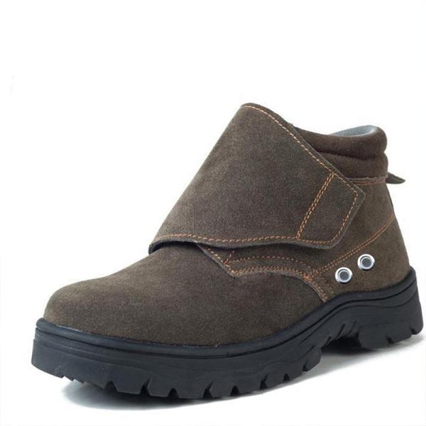 Cowhide Welding Shoes With Fireproof Flower Large Cover Welding Shoes