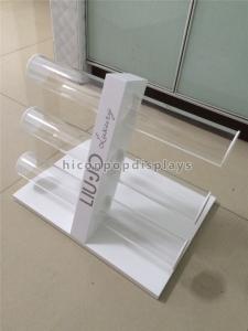Quality Table Top Custom Size Wooden Display Racks With 3 Pieces Acrylic Holder for sale