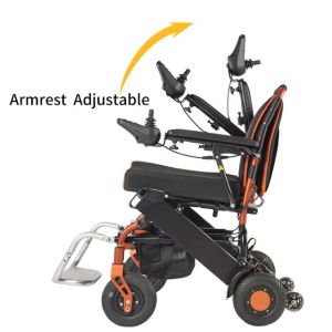 Quality Lithium Battery Lightweight Electric Wheelchair Foldable With Rigid PU Tyre for sale