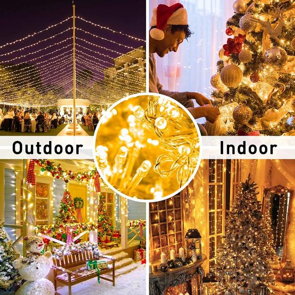 IP65 Warm White Indoor Fairy Lights With Remote 8 Modes Memory Timer Plug In For Xmas Tree