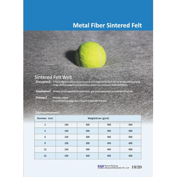 2um-22um Stainless Steel Fiber Sintered Felt Web